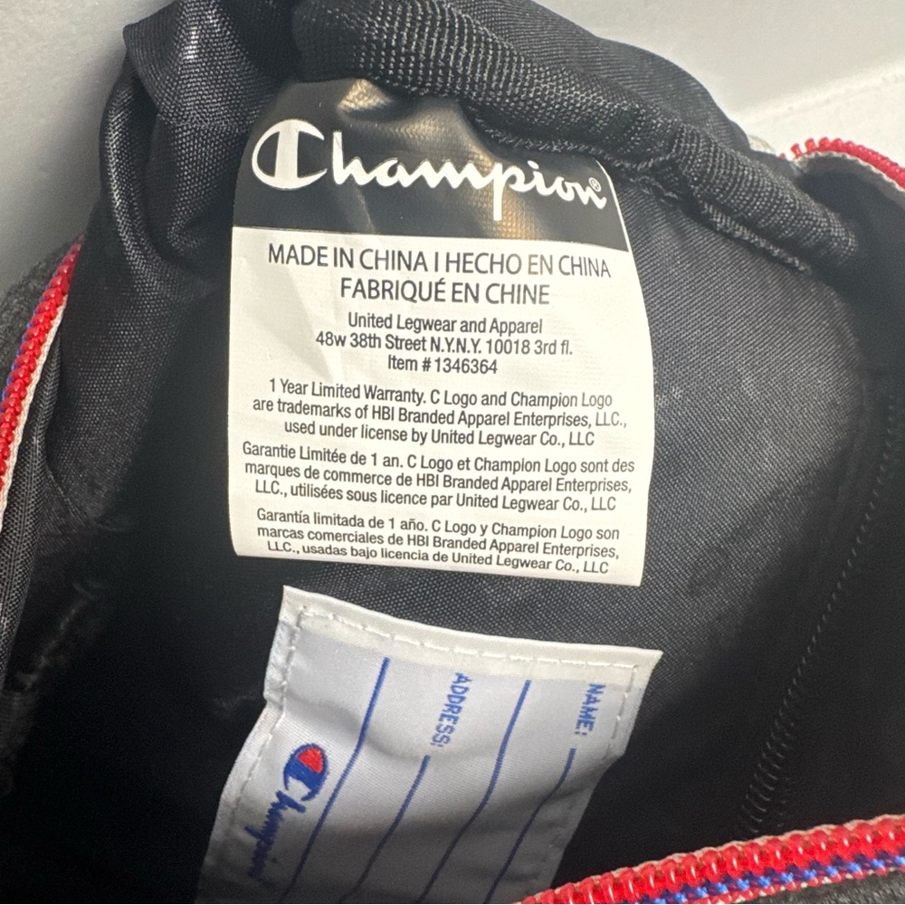 Champion Dark Gray Belt Bag with Blue and Red Details - Picture 5 of 7